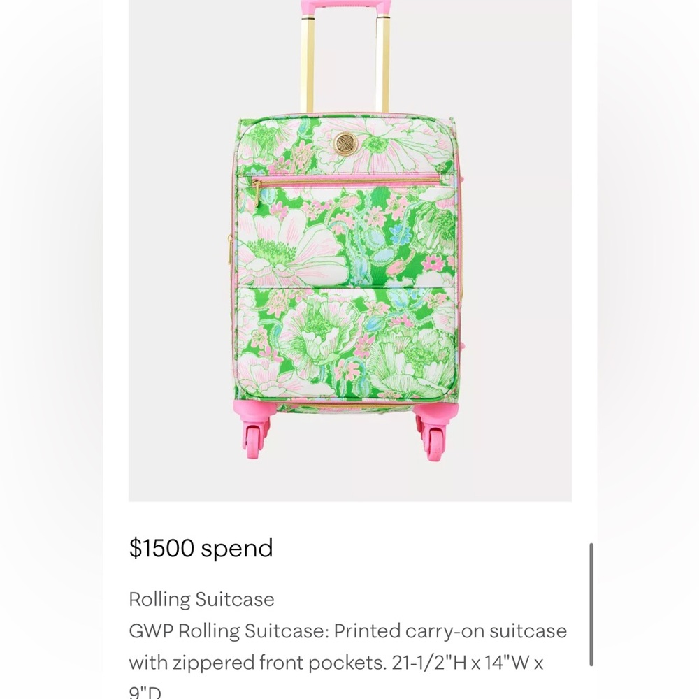 💚🌸NIB Lilly Pulitzer rolling suitcase in poppyland💚🌸